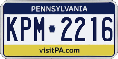 PA license plate KPM2216