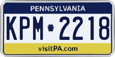 PA license plate KPM2218