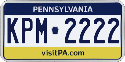 PA license plate KPM2222
