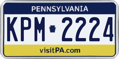 PA license plate KPM2224