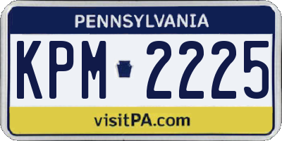PA license plate KPM2225