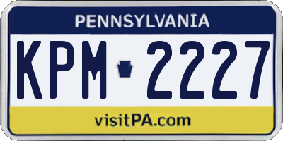 PA license plate KPM2227