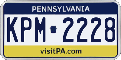 PA license plate KPM2228