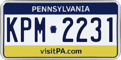 PA license plate KPM2231