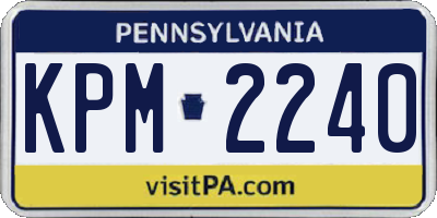 PA license plate KPM2240