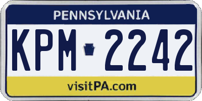 PA license plate KPM2242