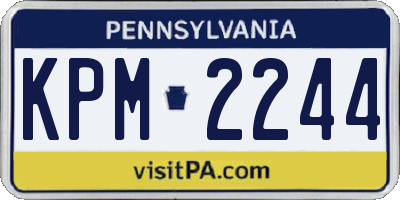 PA license plate KPM2244