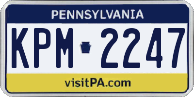 PA license plate KPM2247