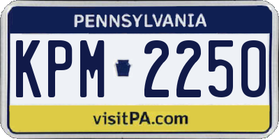 PA license plate KPM2250