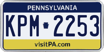 PA license plate KPM2253