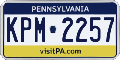 PA license plate KPM2257