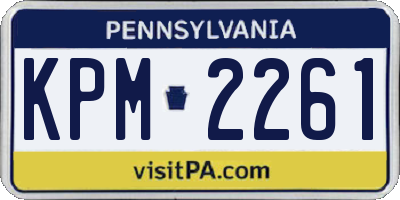 PA license plate KPM2261