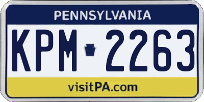 PA license plate KPM2263
