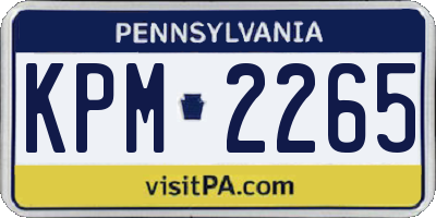 PA license plate KPM2265