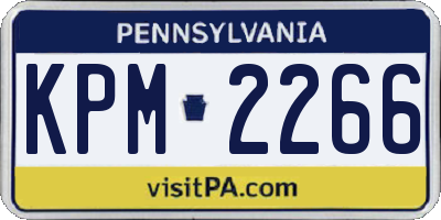 PA license plate KPM2266