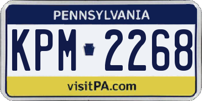 PA license plate KPM2268
