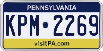 PA license plate KPM2269