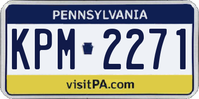 PA license plate KPM2271