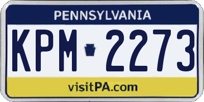 PA license plate KPM2273