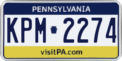 PA license plate KPM2274