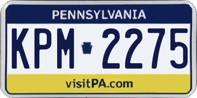PA license plate KPM2275
