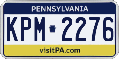 PA license plate KPM2276