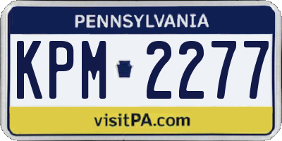 PA license plate KPM2277