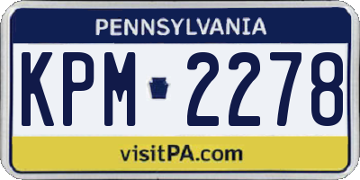 PA license plate KPM2278