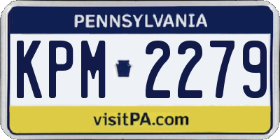 PA license plate KPM2279