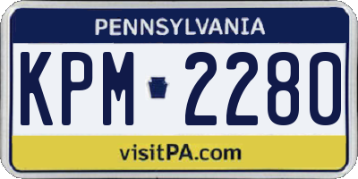 PA license plate KPM2280