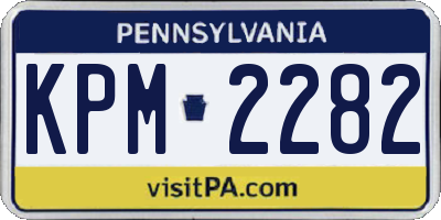 PA license plate KPM2282