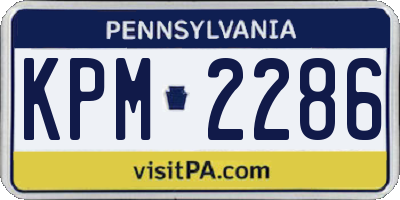 PA license plate KPM2286