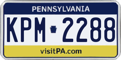 PA license plate KPM2288