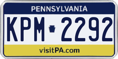 PA license plate KPM2292