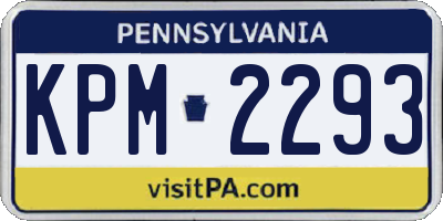 PA license plate KPM2293