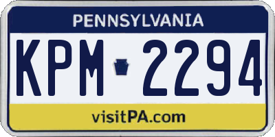 PA license plate KPM2294