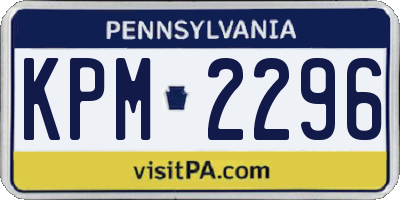 PA license plate KPM2296