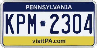 PA license plate KPM2304