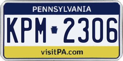 PA license plate KPM2306