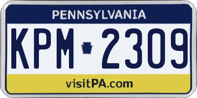 PA license plate KPM2309