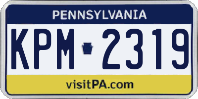 PA license plate KPM2319