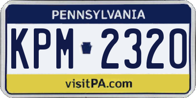PA license plate KPM2320