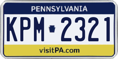 PA license plate KPM2321
