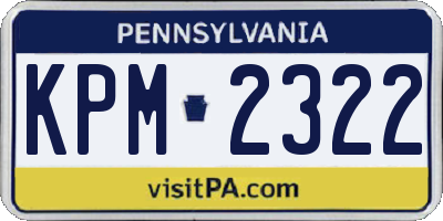 PA license plate KPM2322
