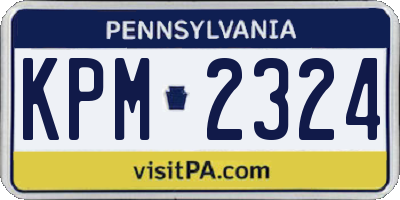 PA license plate KPM2324