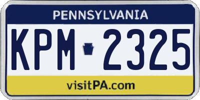 PA license plate KPM2325