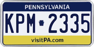 PA license plate KPM2335