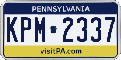 PA license plate KPM2337