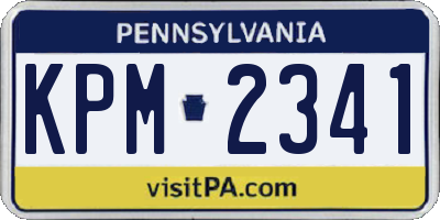 PA license plate KPM2341