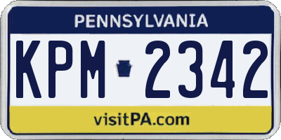 PA license plate KPM2342